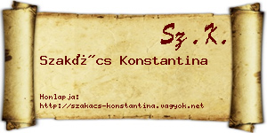 Szakács Konstantina névjegykártya